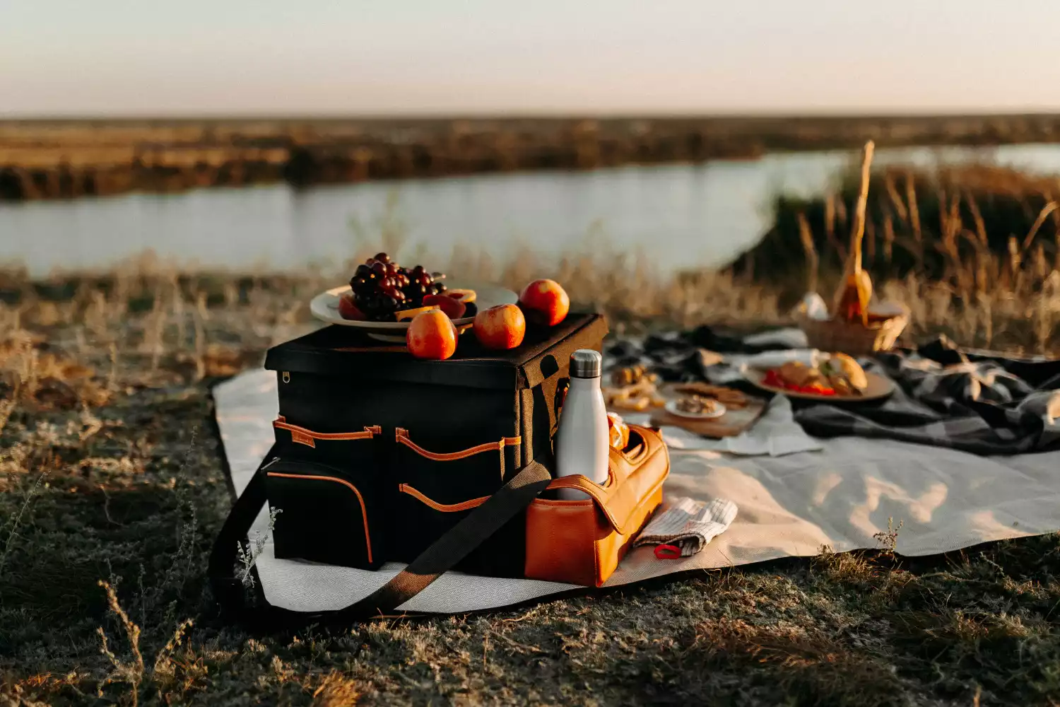 gray picnic blanket