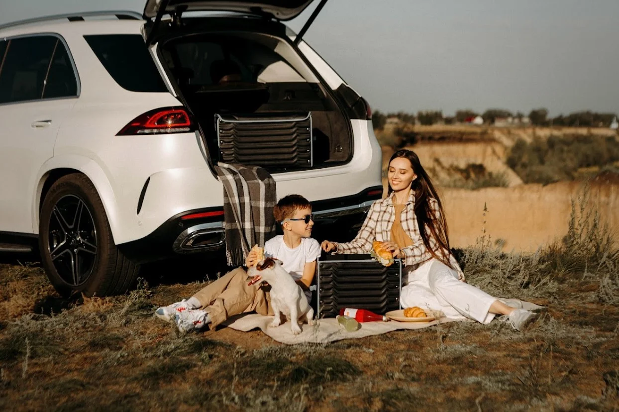 rolled picnic blanket